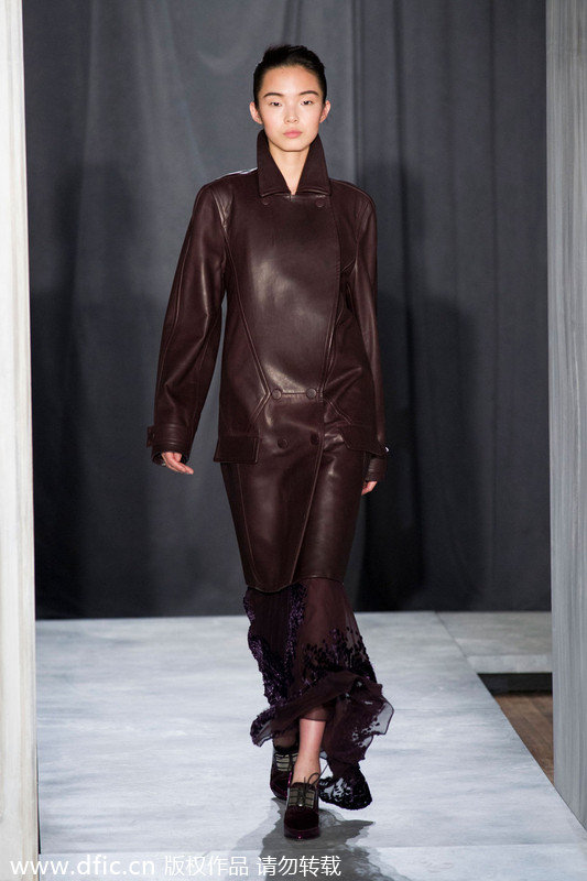 Xiao Wen Ju for the Jason Wu 2014 Fall-Winter during New York Fashion Week 2014